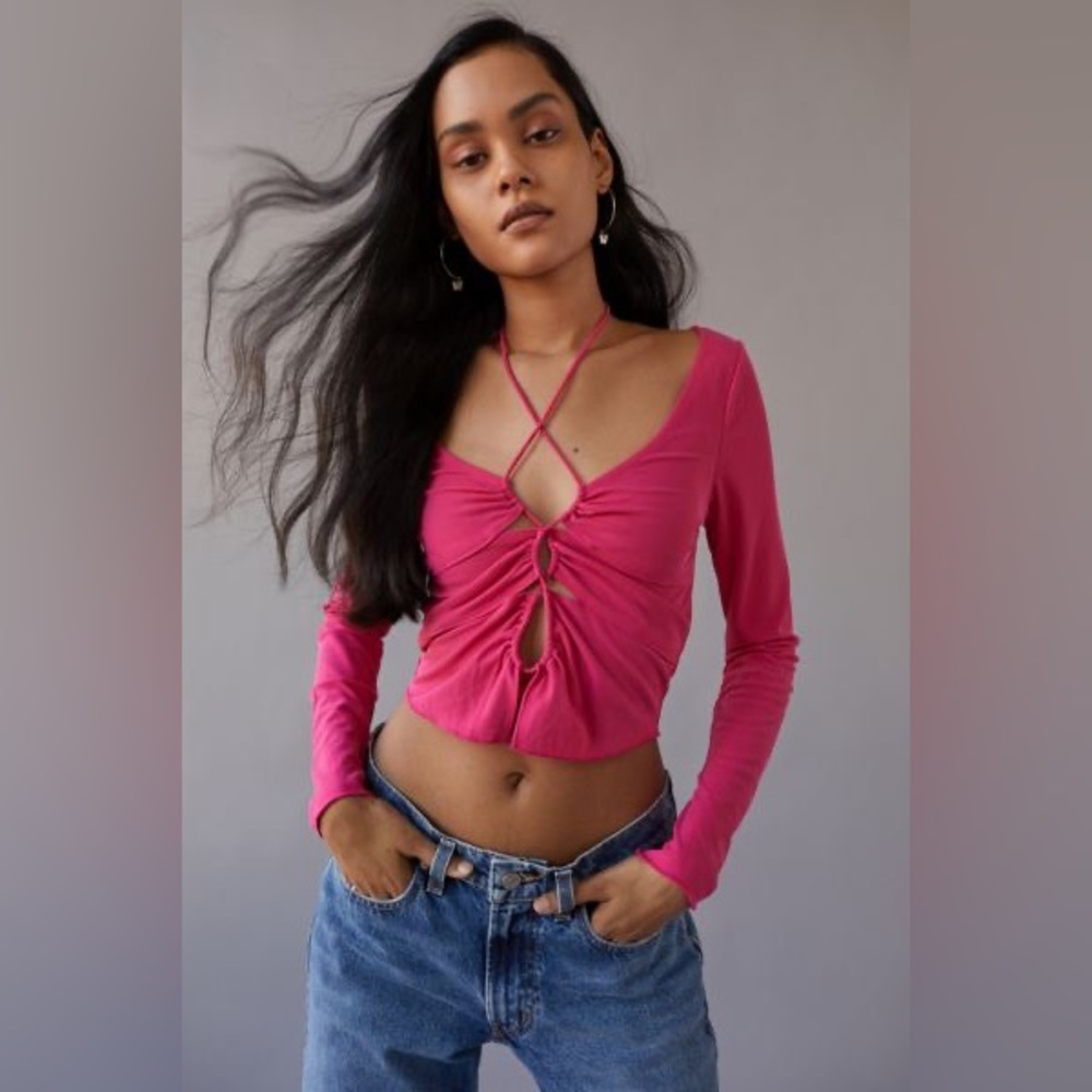Urban Outfitters Elena Drawstring Cutout Top
